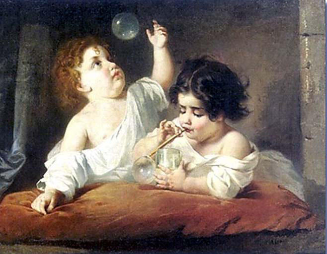 Children Blowing Bubbles